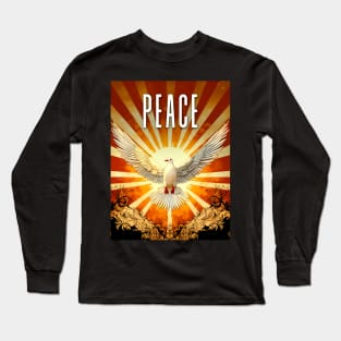 PEACE: Peaceful and Sustainable Coexistence on a Dark Background Long Sleeve T-Shirt